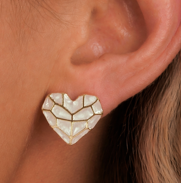 Ivory Mosaic Hearts