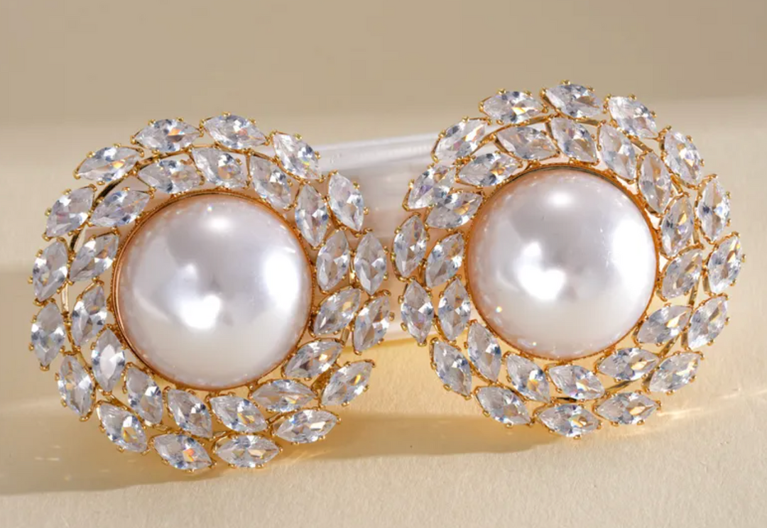 Crown Pearl Studs