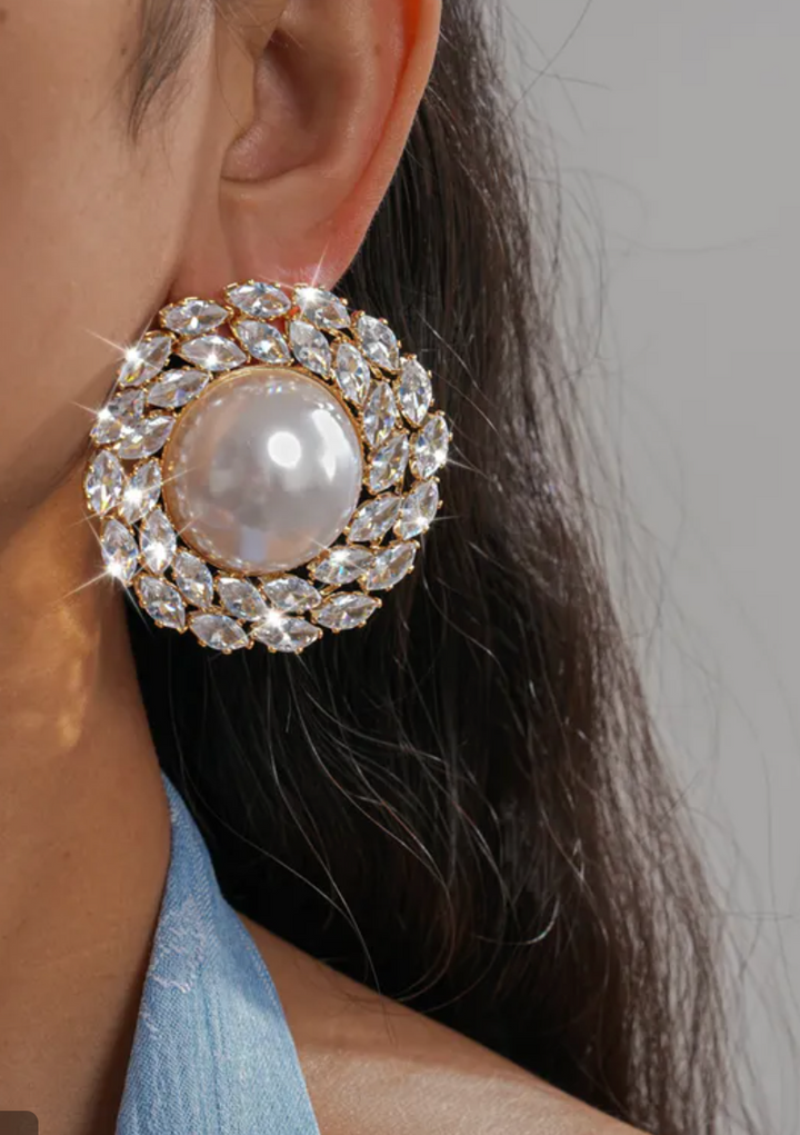 Crown Pearl Studs