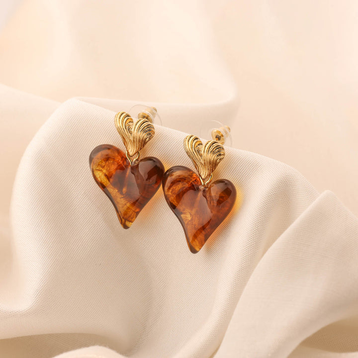 Amber Love Drop Earrings