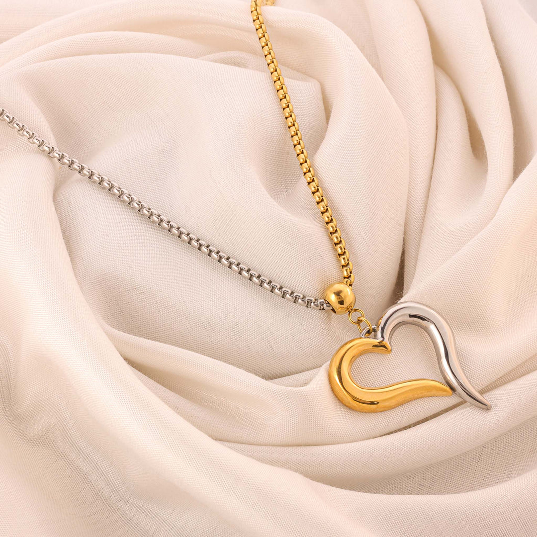 Dual Tone Heartbeat Necklace