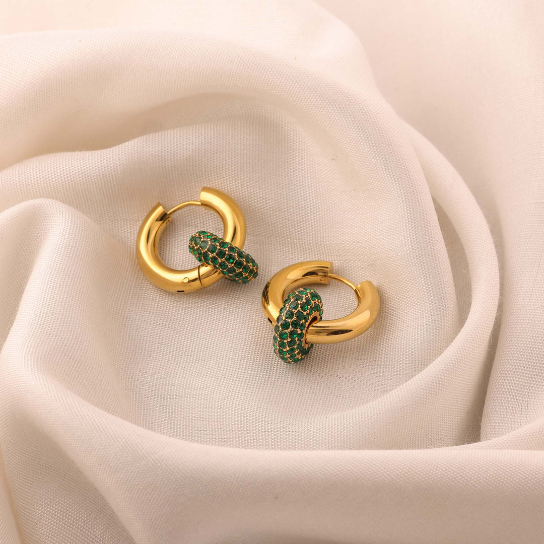 Emerald Loop Earrings