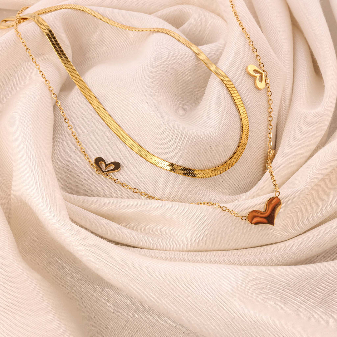 Flutters Hearts Layers Necklace