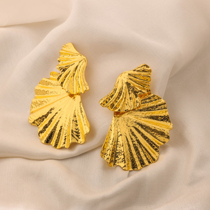 Golden Ruffle Studs