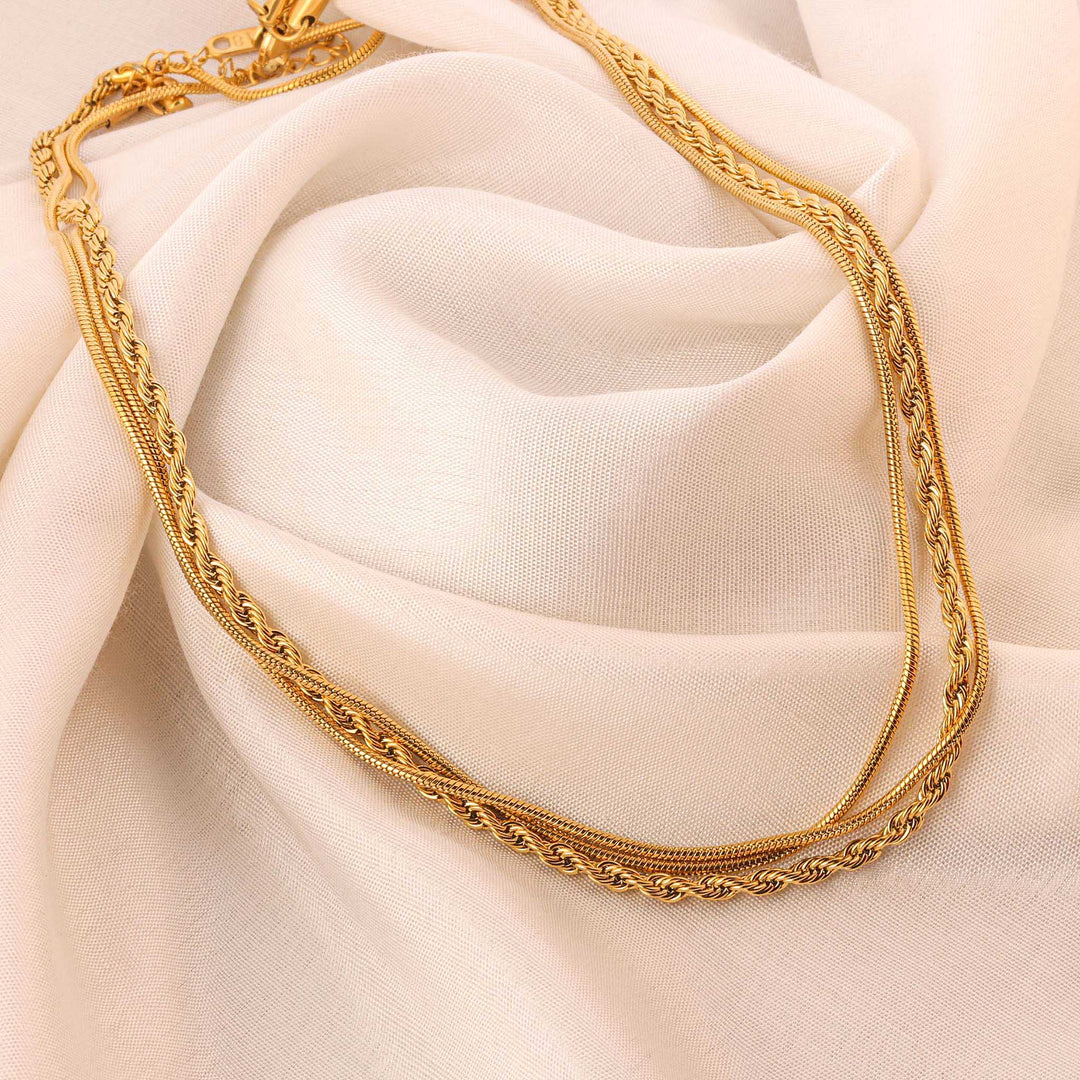 Golden Trio Layered Necklace