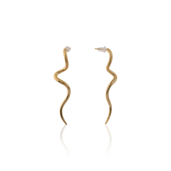 Golden Wave Drop Earrings