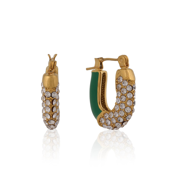 Green Glimmer Hoops