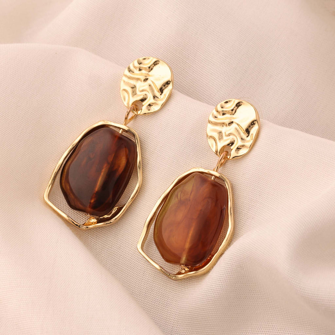 Honey Rock Drop Earrings