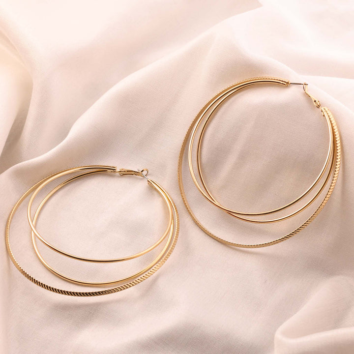 Intertwined Triple Hoop Earrings
