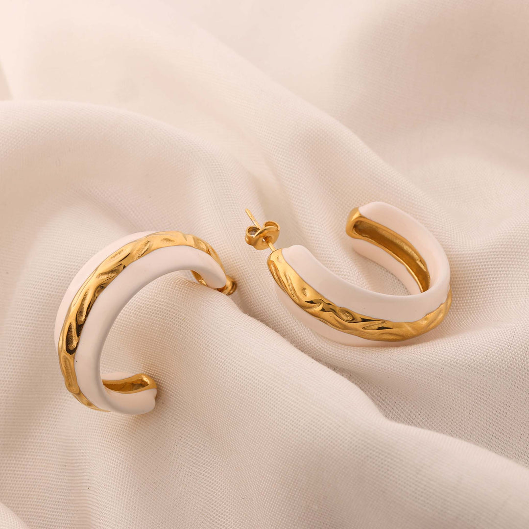 Ivory Crest Hoops