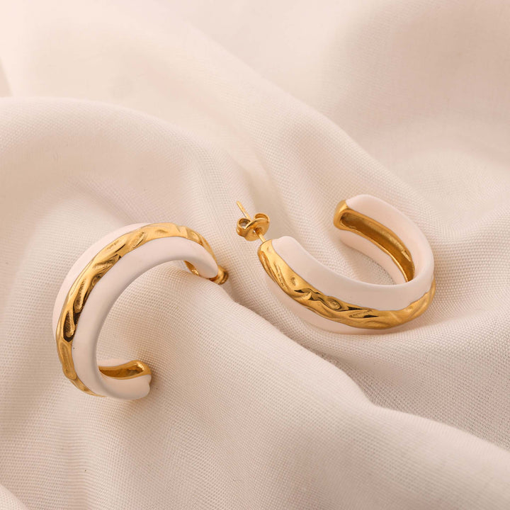 Ivory Crest Hoops