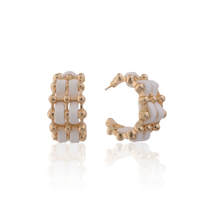 Ivory Grid Hoops