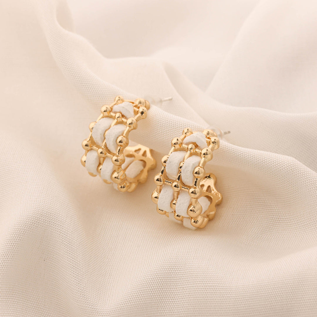 Ivory Grid Hoops