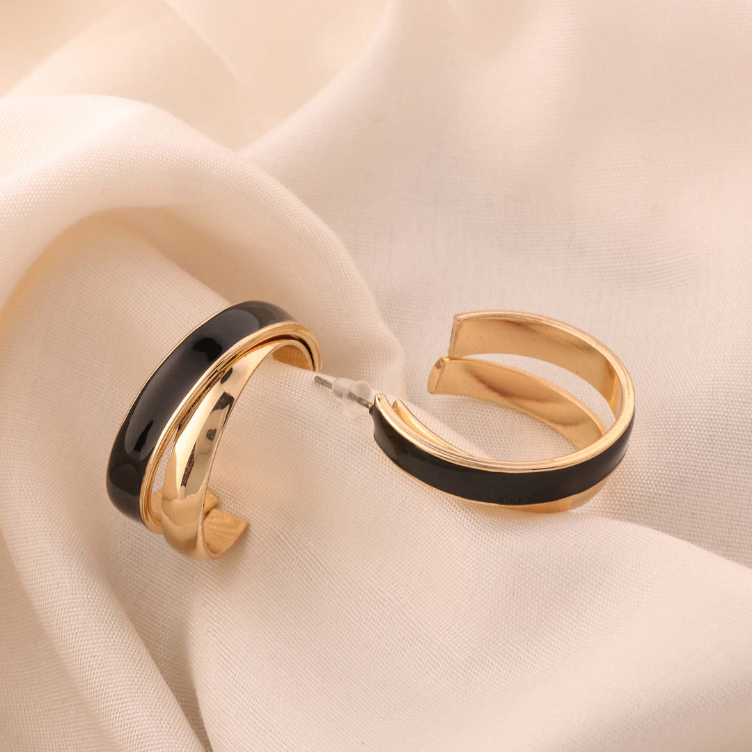 Jet Loop Earrings