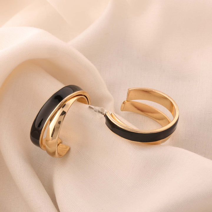 Jet Loop Earrings