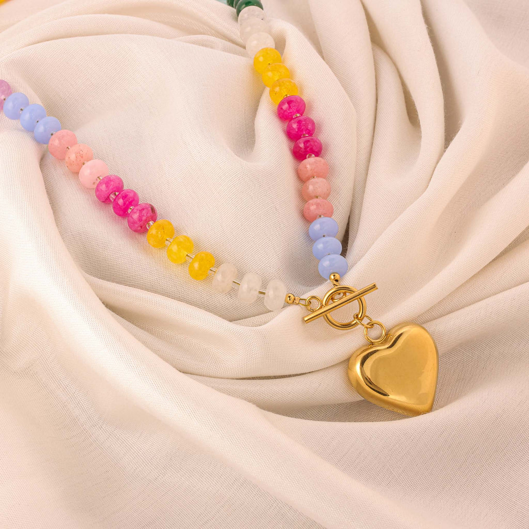Pastel Bead Love Necklace
