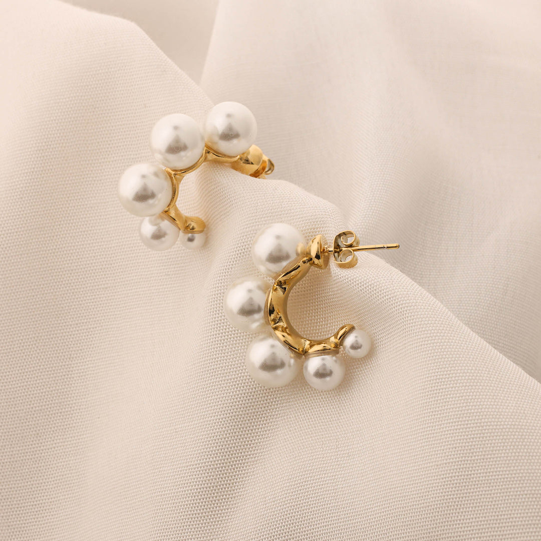 Pearl Bloom Hoops