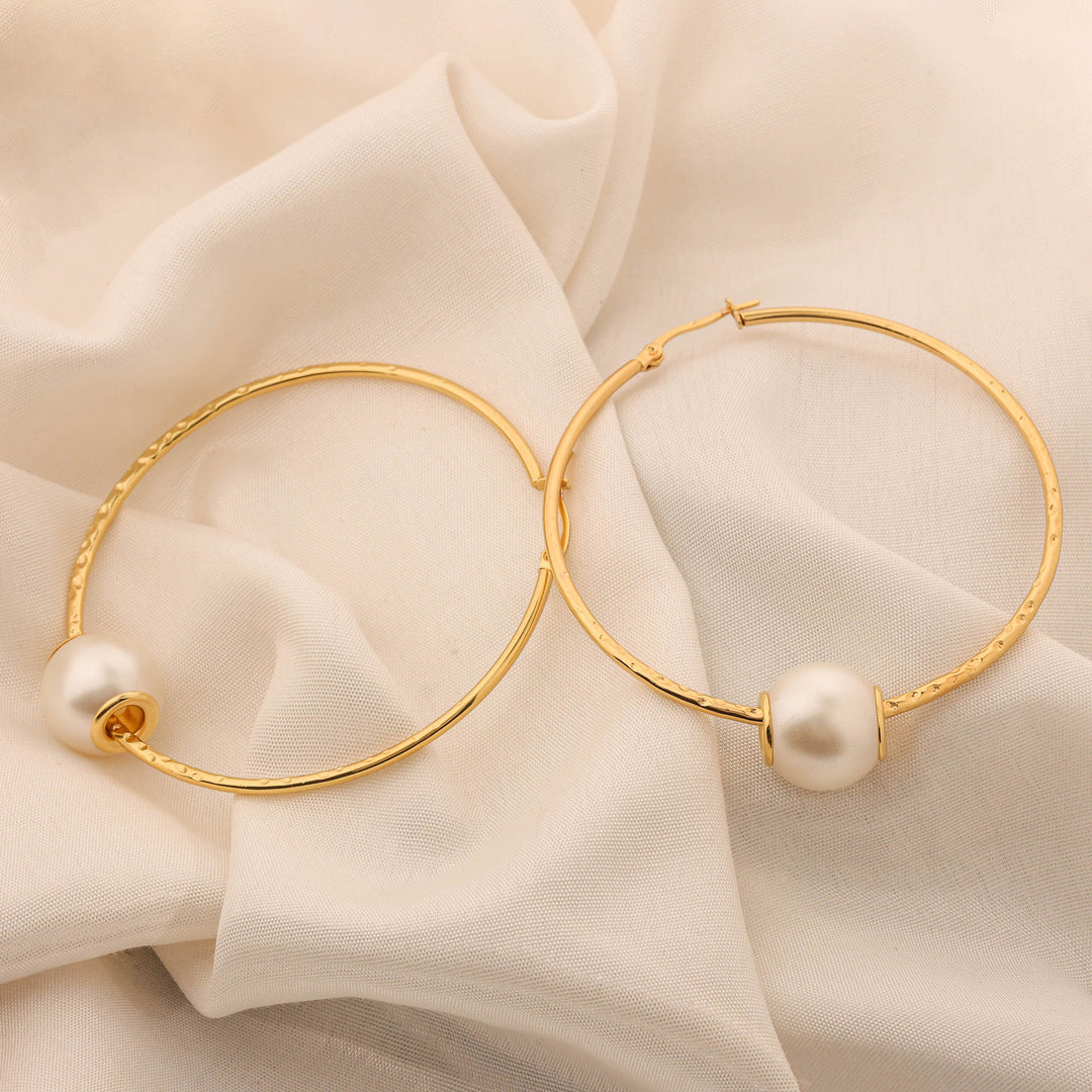 Pearl Drop Hoop