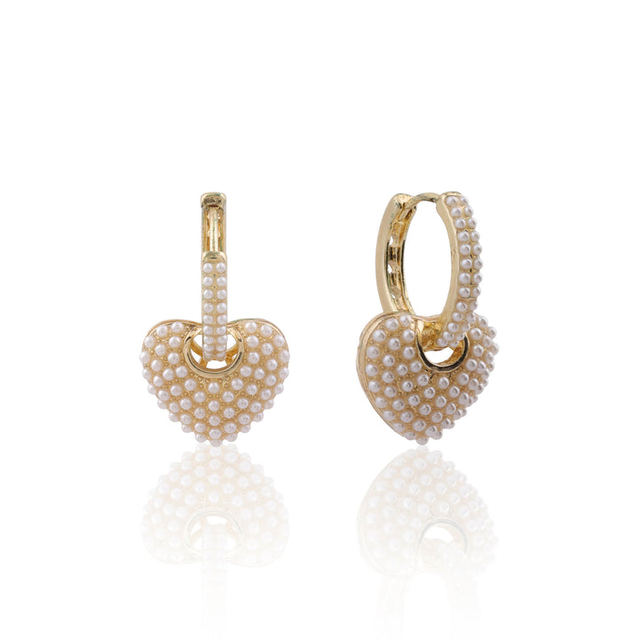 Pearl Heart Earrings