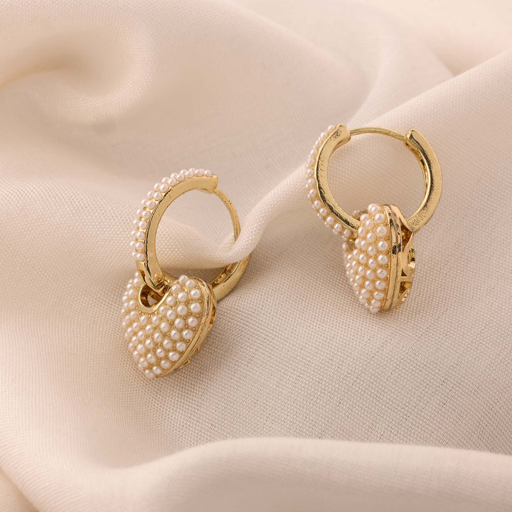 Pearl Heart Earrings