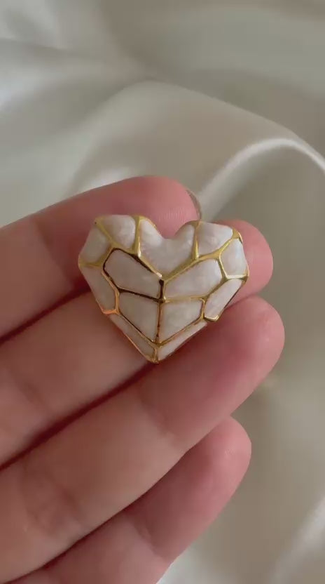 Ivory Mosaic Hearts