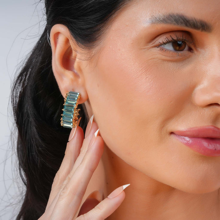 Aqua Prism Hoops