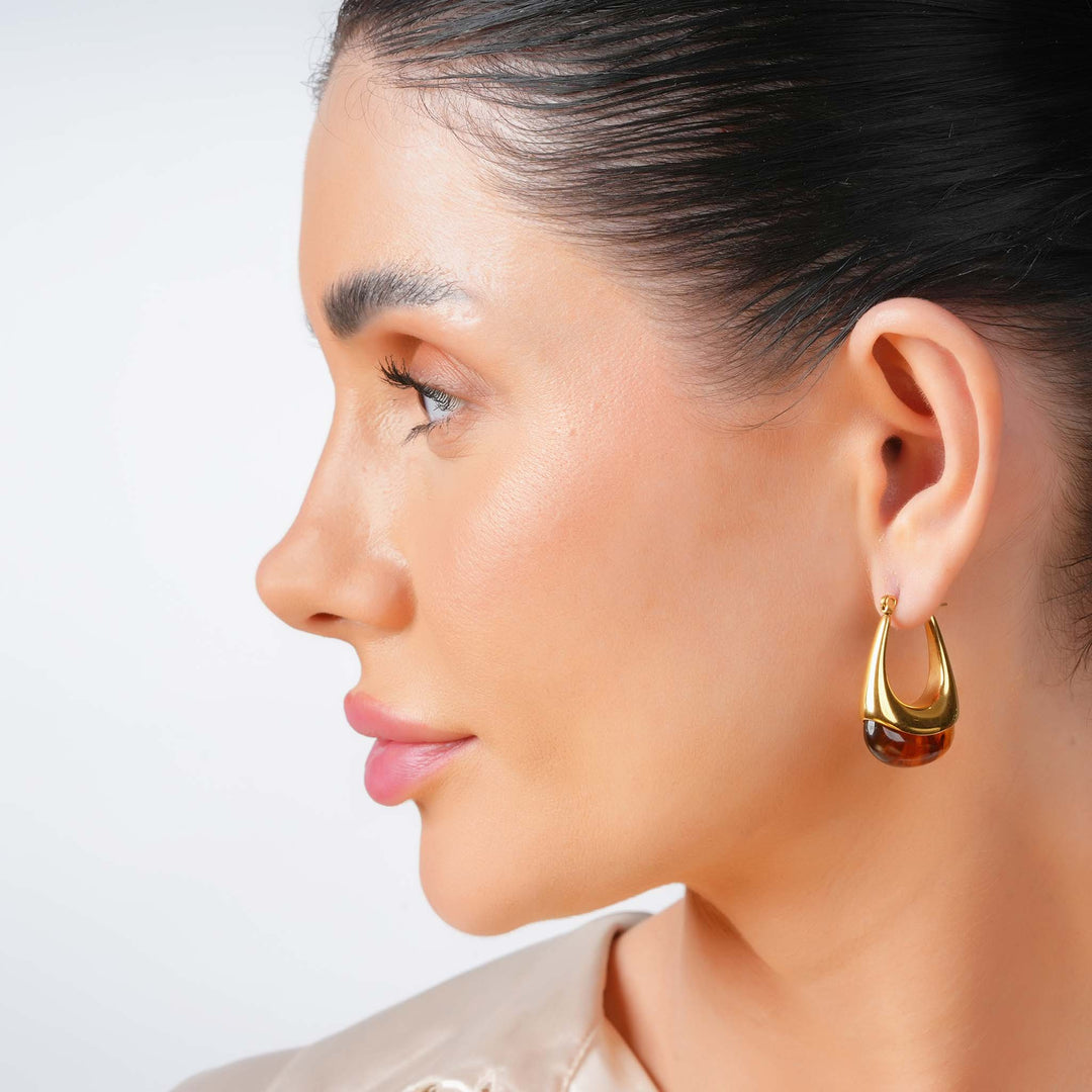 Caramel Teardrop Earrings