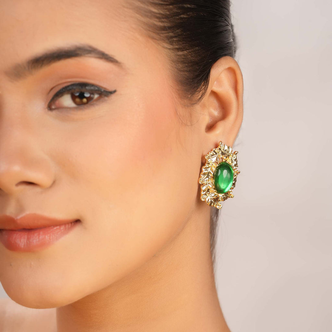 Emerald Flame Earrings