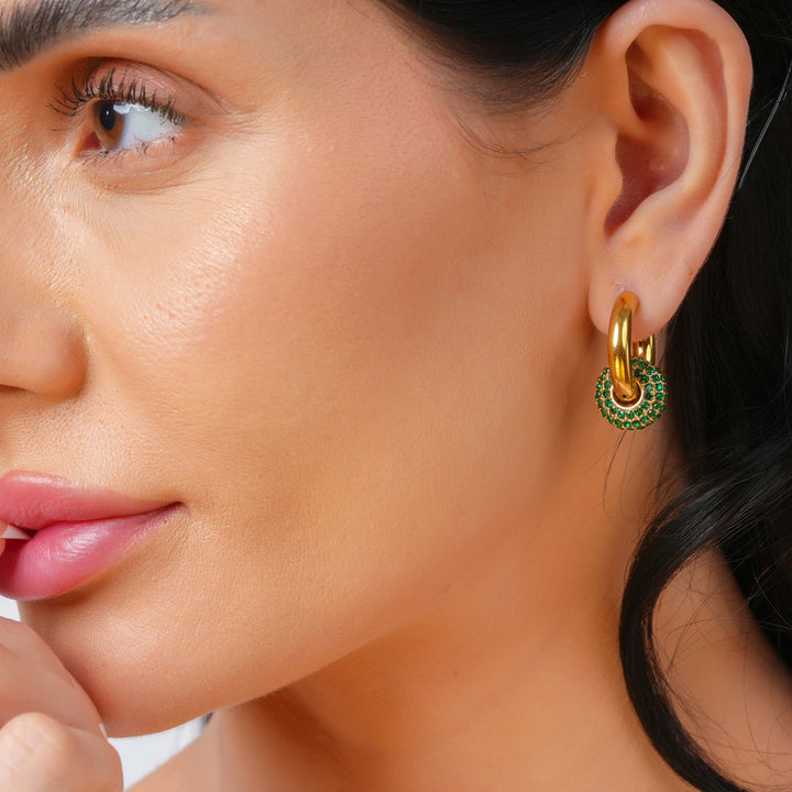 Emerald Loop Earrings