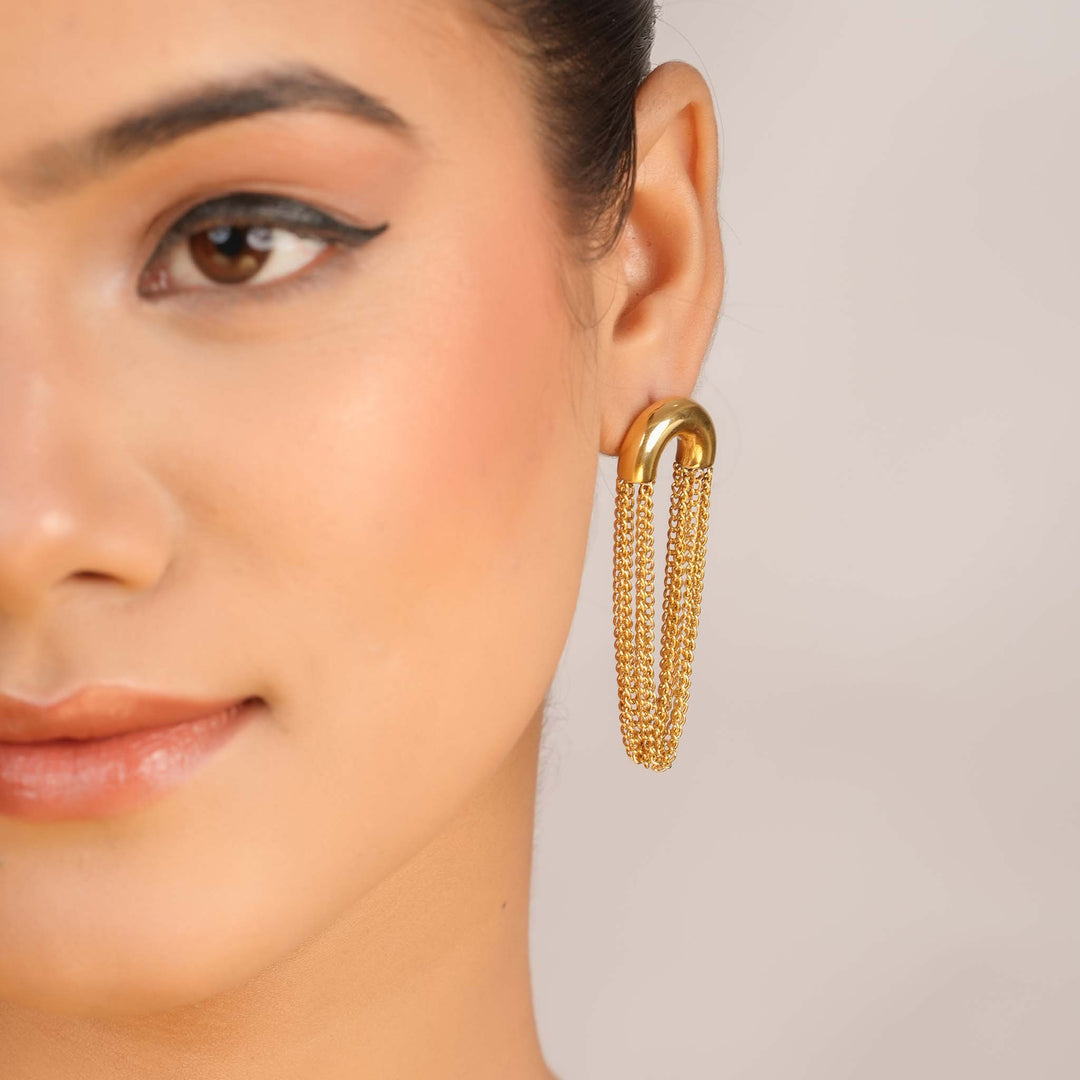 Flash Fringe Statement Earrings