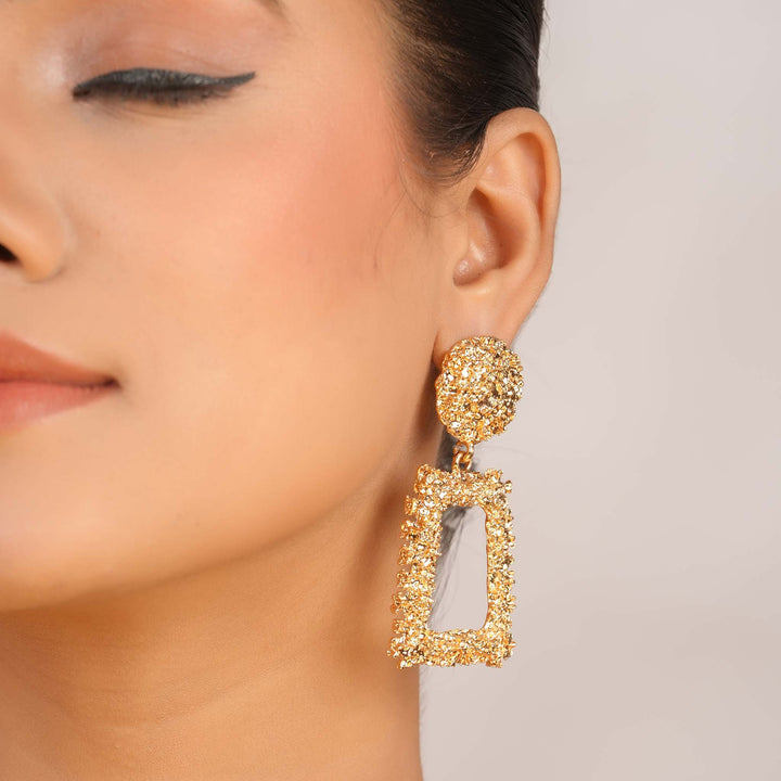 Golden Frame Earrings