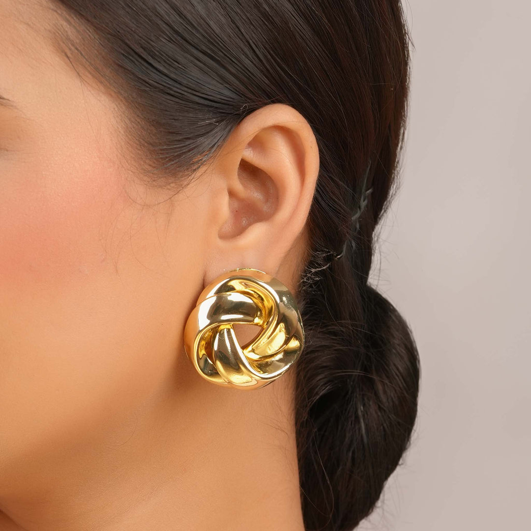 Golden Knot Studs