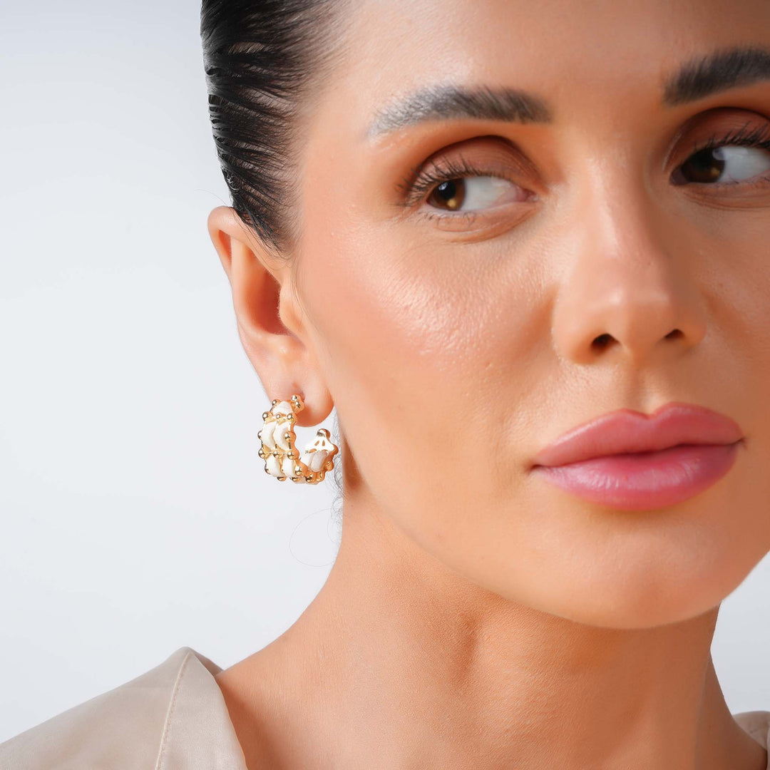 Ivory Grid Hoops