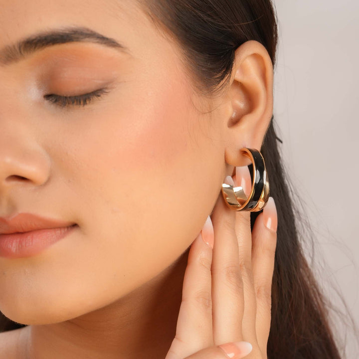 Jet Loop Earrings