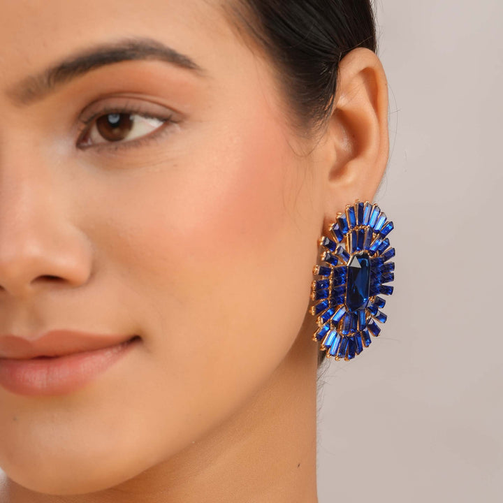 Sapphire Sunburst Earrings