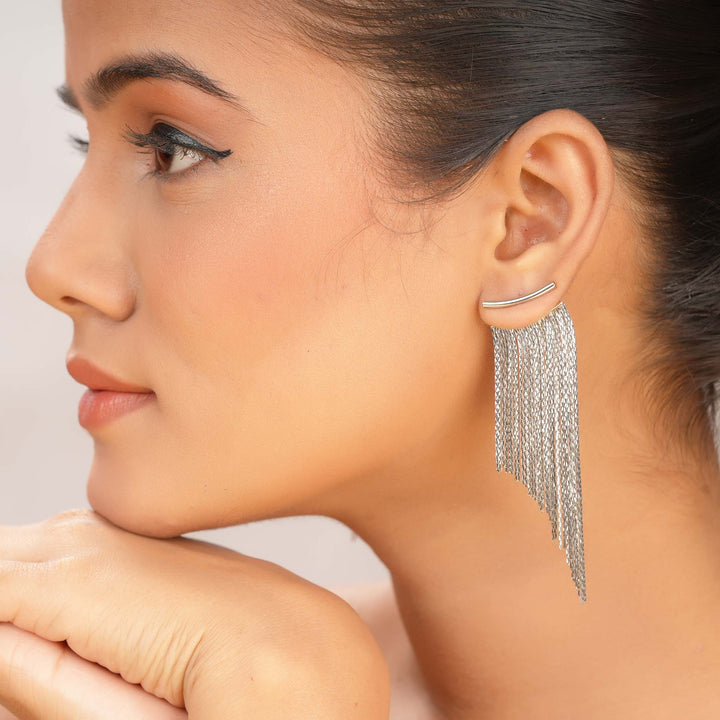 Silver Drape Earrings