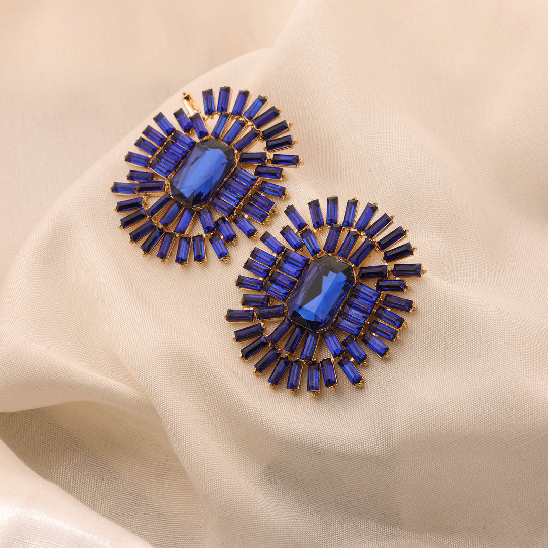 Sapphire Sunburst Earrings