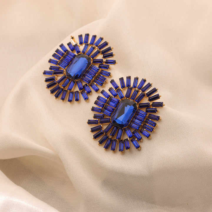 Sapphire Sunburst Earrings