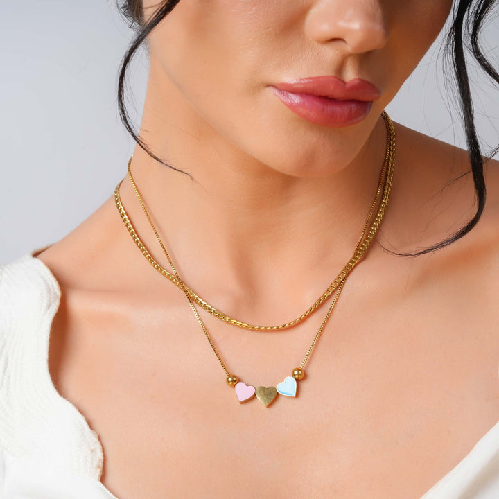 Trio Pops Heart Necklace