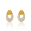 White Shell Hoop Studs
